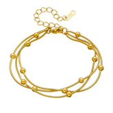 Golden Bead Flow Bracelet